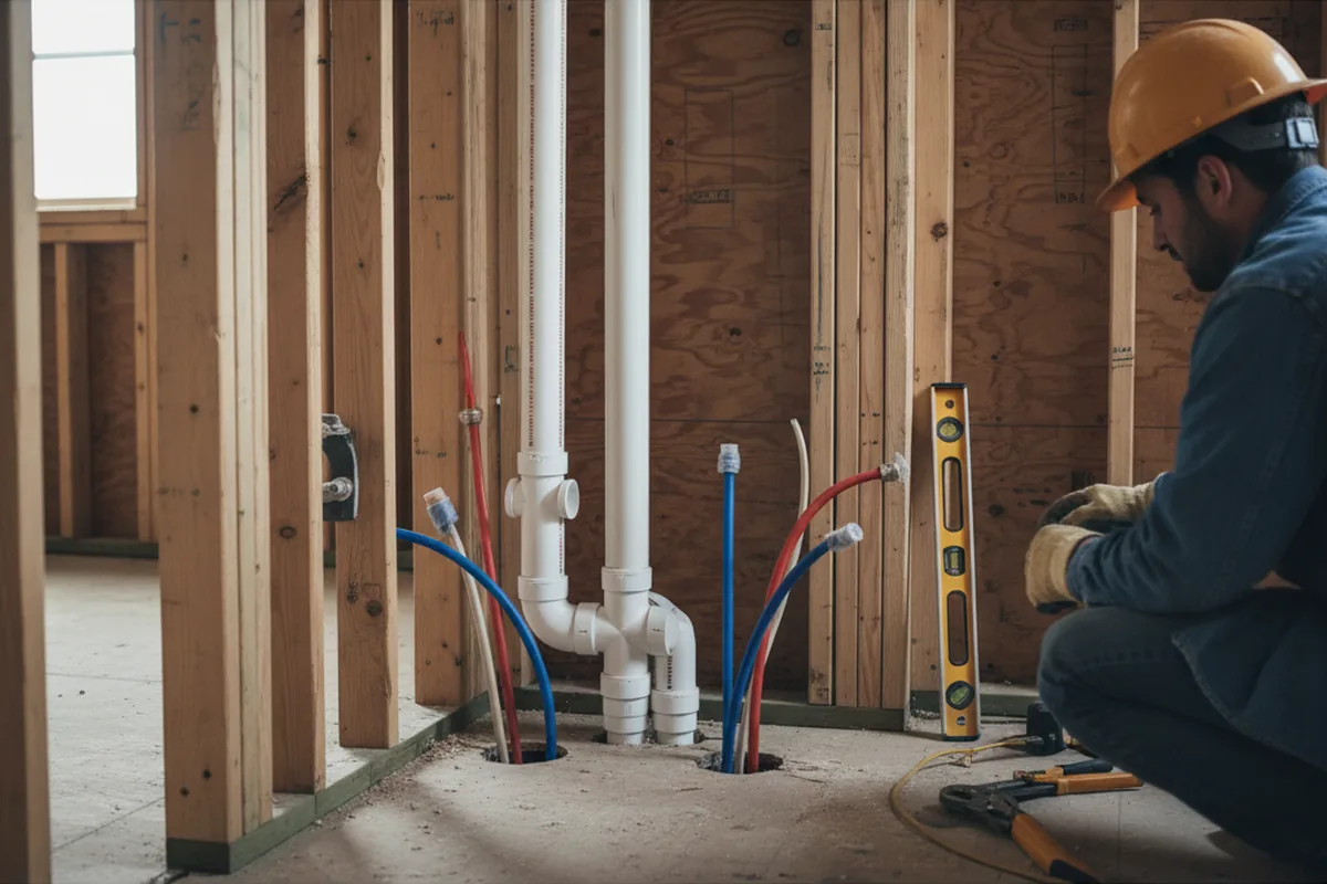Drain and supply rough-in during Garbage Disposal Repair in Hassell